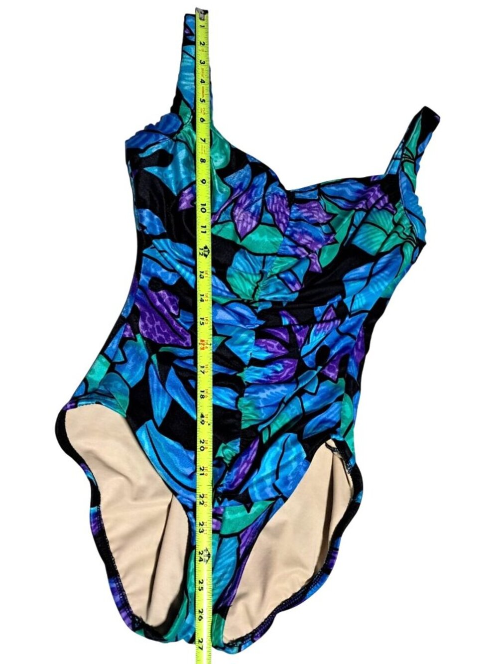 Slimsuit One Piece Swimsuit Womens‎ Size 12 Multicolor Nylon Spandex Made In USA - Picture 6 of 14
